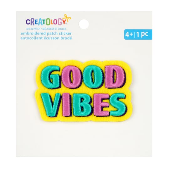 Good Vibes Embroidered Patch Sticker by Creatology&#x2122;